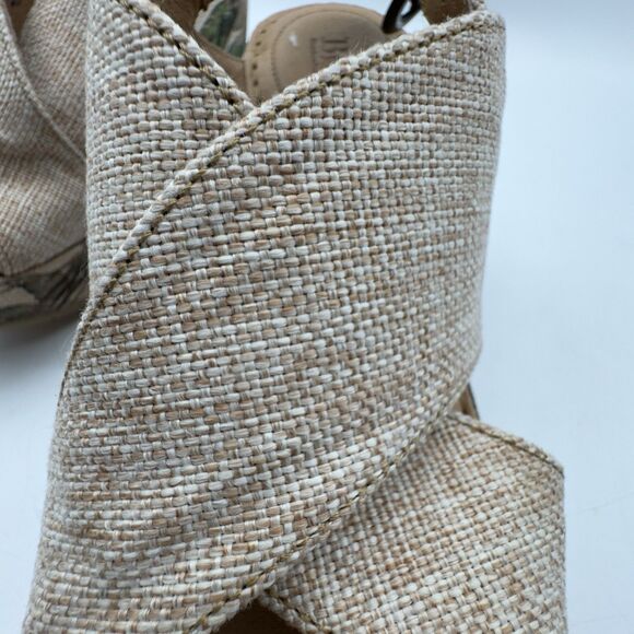 Born Emmy II Tropical Tan And Green Canvas Platform Wedge Sandals W7 - Picture 8 of 9